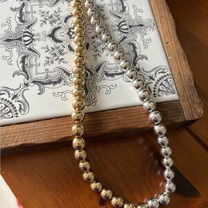 Two-Tone Gold & Silver Beaded Necklace - Parklane Disco necklace